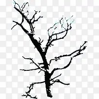 春天手绘黑色树枝-空若网 春天手绘黑色树枝-空若网