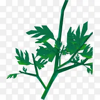 绿色卡通树叶树枝手绘-空若网 绿色卡通树叶树枝手绘-空若网