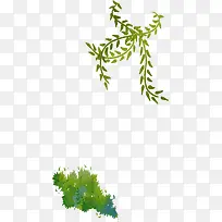 绿色清爽手绘树枝树藤-空若网 绿色清爽手绘树枝树藤-空若网