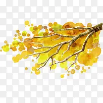 手绘黄色气泡创意树枝-空若网 手绘黄色气泡创意树枝-空若网