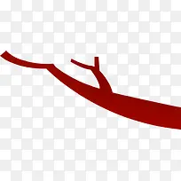 红色创意手绘年货树枝-空若网 红色创意手绘年货树枝-空若网