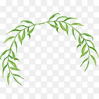 手绘绿色清新树枝-空若网 手绘绿色清新树枝-空若网