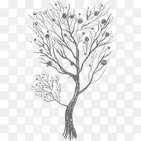 手绘黑色树枝漫画装饰-空若网 手绘黑色树枝漫画装饰-空若网