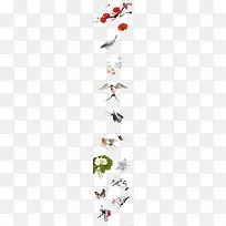 红色手绘树枝花朵-空若网 红色手绘树枝花朵-空若网