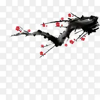 手绘水墨玫瑰树枝-空若网 手绘水墨玫瑰树枝-空若网