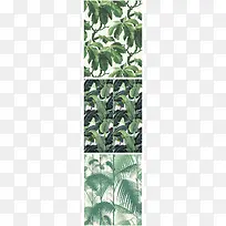 手绘绿色树叶树枝-空若网 手绘绿色树叶树枝-空若网