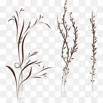 手绘棕色树枝草枝-空若网 手绘棕色树枝草枝-空若网