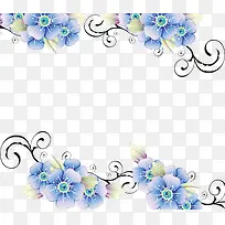 手绘花草素材线描花草-空若网 手绘花草素材线描花草-空若网