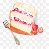 手绘美味草莓蛋糕-空若网 手绘美味草莓蛋糕-空若网