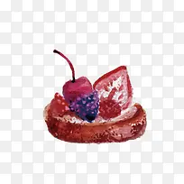 草莓蛋糕甜点手绘-空若网 草莓蛋糕甜点手绘-空若网