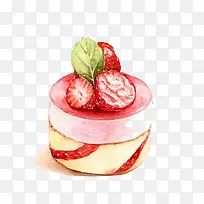 水彩草莓蛋糕-空若网 水彩草莓蛋糕-空若网