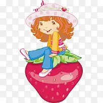 卡通手绘草莓女孩-空若网 卡通手绘草莓女孩-空若网