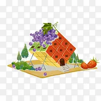 蓝莓水果草莓创意-空若网 蓝莓水果草莓创意-空若网