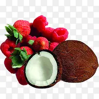 椰子水果草莓高清-空若网 椰子水果草莓高清-空若网