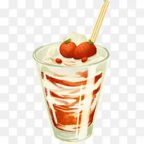 手绘草莓冰激凌食物-空若网 手绘草莓冰激凌食物-空若网