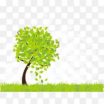 矢量草地上的树插图-空若网 矢量草地上的树插图-空若网
