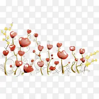 卡通插画美景爱心草地-空若网 卡通插画美景爱心草地-空若网