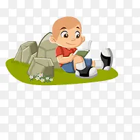 矢量男孩看书动画图片-空若网 矢量男孩看书动画图片-空若网