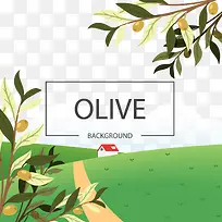 矢量橄榄枝和绿草-空若网 矢量橄榄枝和绿草-空若网