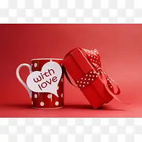 红色杯子蝴蝶结礼物盒英语-空若网 红色杯子蝴蝶结礼物盒英语-空若网