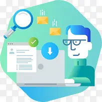 扁平金融矢量商务插画-空若网 扁平金融矢量商务插画-空若网