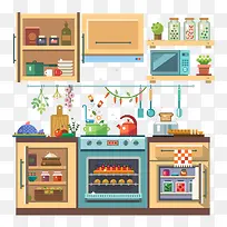 厨房扁平图标-空若网 厨房扁平图标-空若网
