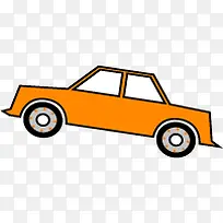 黄色可爱手绘轿车-空若网 黄色可爱手绘轿车-空若网
