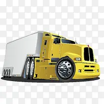 卡通手绘黄色货车-空若网 卡通手绘黄色货车-空若网