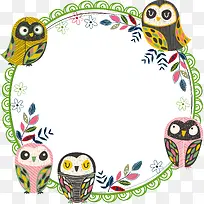 矢量手绘卡通猫头鹰-空若网 矢量手绘卡通猫头鹰-空若网