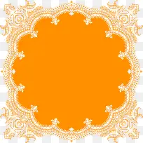 橙色唯美花纹边框-空若网 橙色唯美花纹边框-空若网