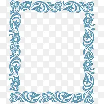 个性蓝色花纹边框-空若网 个性蓝色花纹边框-空若网