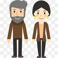 扁平化人物男女站立卡通造型-空若网 扁平化人物男女站立卡通造型-空若网