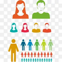 彩色矢量扁平人像-空若网 彩色矢量扁平人像-空若网