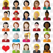 扁平化女性人物-空若网 扁平化女性人物-空若网