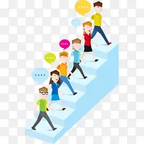 装饰阶梯和扁平化人物-空若网 装饰阶梯和扁平化人物-空若网