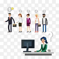 扁平化办公人物矢量图-空若网 扁平化办公人物矢量图-空若网