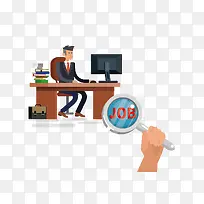 扁平化办公人物矢量图-空若网 扁平化办公人物矢量图-空若网