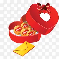 红色爱心礼品盒黄色信封-空若网 红色爱心礼品盒黄色信封-空若网