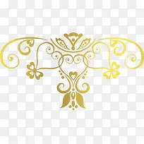 黄色渐变花纹爱心装饰-空若网 黄色渐变花纹爱心装饰-空若网