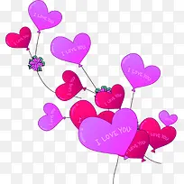 手绘彩色桃心气球-空若网 手绘彩色桃心气球-空若网