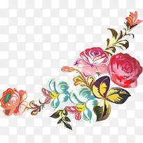 手绘彩色玫瑰花朵-空若网 手绘彩色玫瑰花朵-空若网