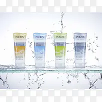 彩色化妆品水珠海报-空若网 彩色化妆品水珠海报-空若网