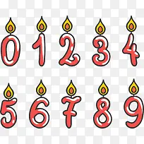 手绘数字生日蜡烛-空若网 手绘数字生日蜡烛-空若网