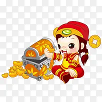 可爱卡通财神元宝元素-空若网 可爱卡通财神元宝元素-空若网