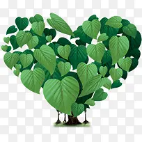 绿色树叶创意爱心设计-空若网 绿色树叶创意爱心设计-空若网