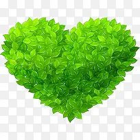 绿色清爽树叶爱心-空若网 绿色清爽树叶爱心-空若网