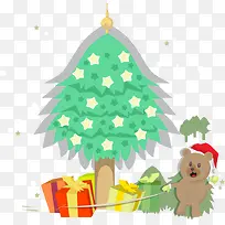 小熊圣诞节圣诞树PNG矢量素材-空若网 小熊圣诞节圣诞树PNG矢量素材-空若网