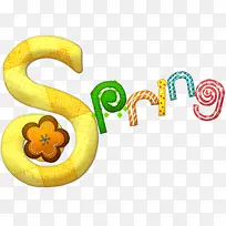 可爱花纹字体spring-空若网 可爱花纹字体spring-空若网