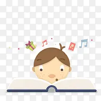 矢量读书的孩子-空若网 矢量读书的孩子-空若网