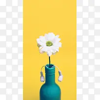 黄色背景白色小花-空若网 黄色背景白色小花-空若网